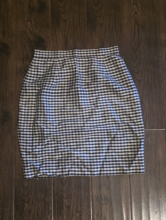 Vintage Dresses & Skirts - Vintage Silk Black & White Gingham Silk Women’s Skirt